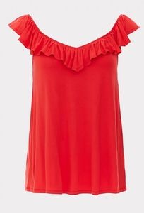 NWT Torrid Orange V-neck Ruffle Tank